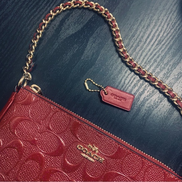 Coach Red Leather Clutch Bag - Picture 4 of 6